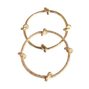 2 Gold Tone Bangle Bracelets